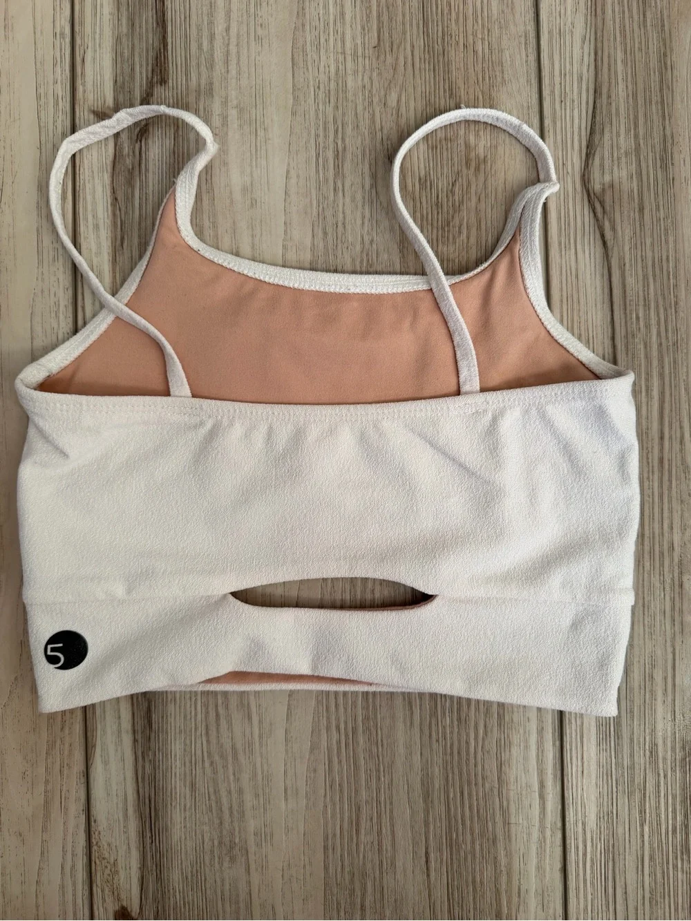 FIVE Off White Dance Crop Top with Front Cutout